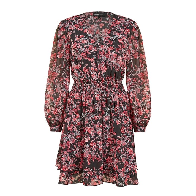 Blossom V-Neck Mini Skater Dress