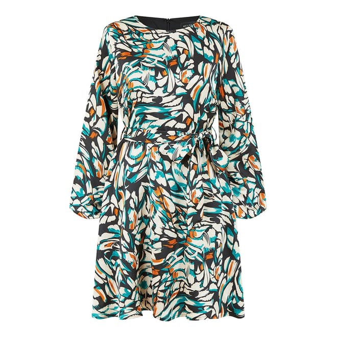 Multicolour Crew Neck Mini Skater Dress