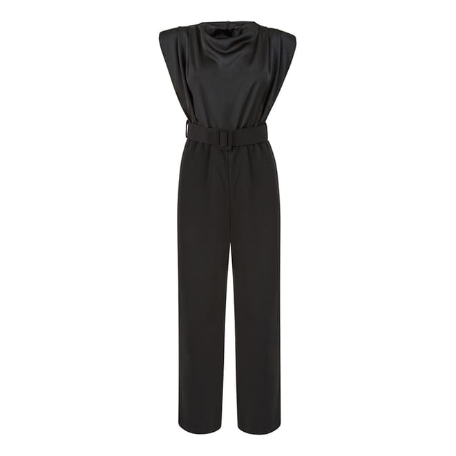 Black Cowl Neck Sleeveless Jumpsuit