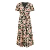 Floral V-Neck Midi Wrap Dress