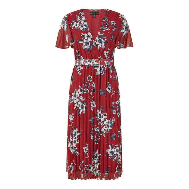 Floral V-Neck Midi Skater Dress