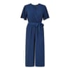 Navy Wrap Jumpsuit with Angel Sleeves