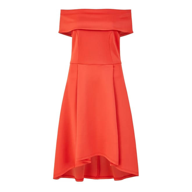 Bright Green Off-The-Shoulder Midi Dress