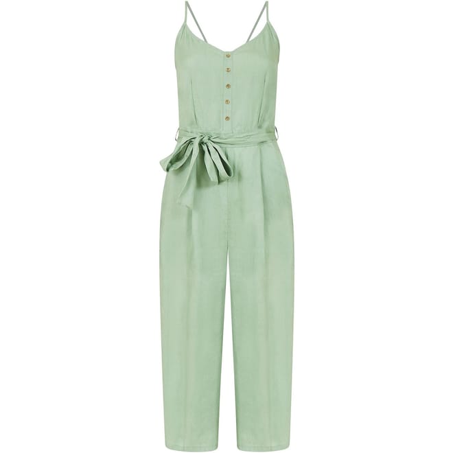 Spaghetti Strap Button Jumpsuit