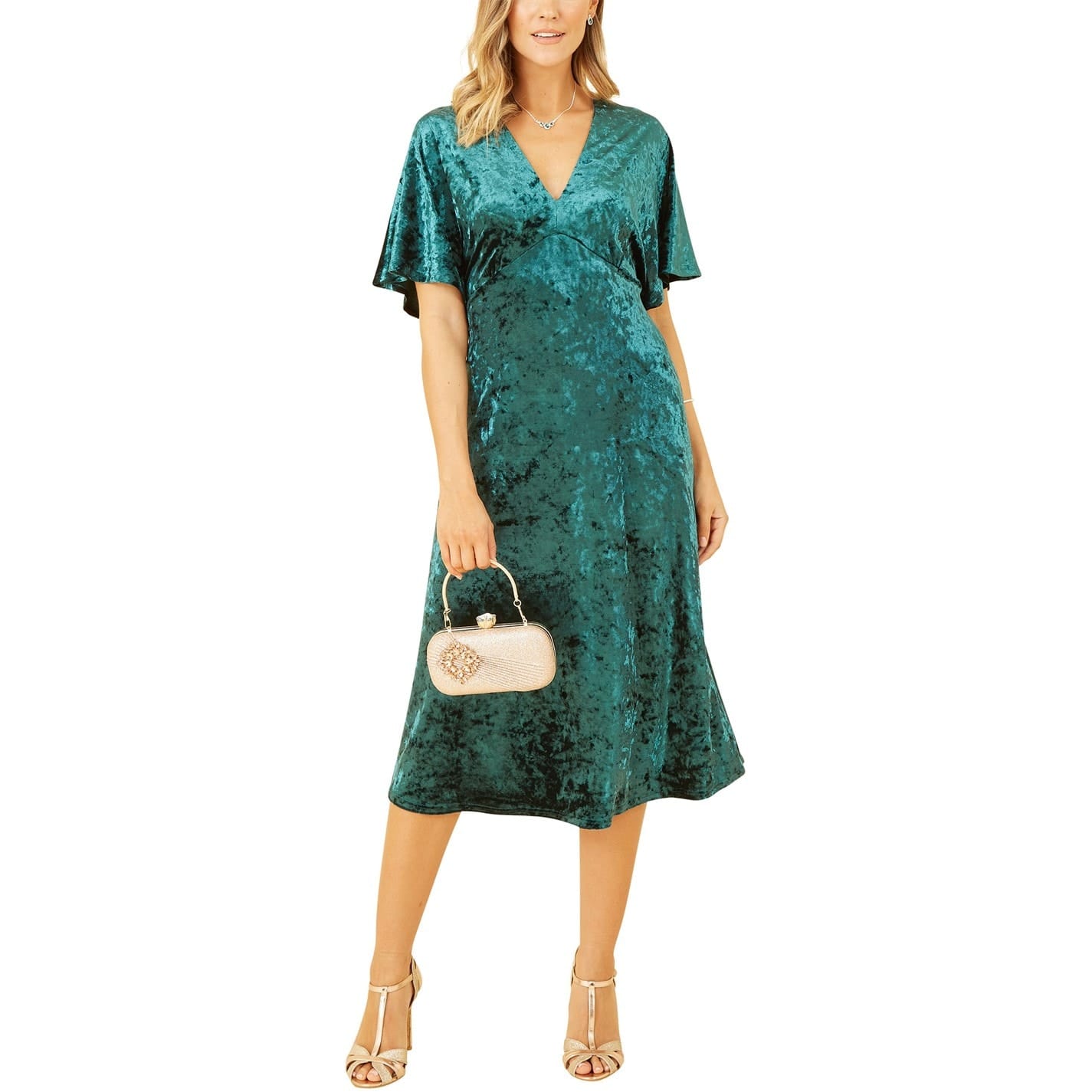 Green velvet kimono dress hotsell