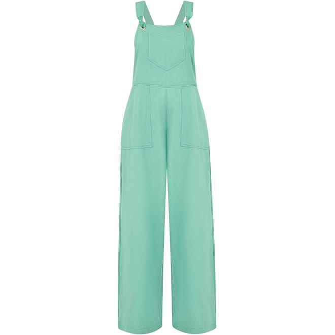 Mint Green Pocket Dungarees