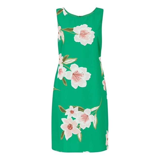 Floral Scoop Neck Knee Length A-Line Dress
