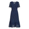 V-Neck Midi Skater Lace Dress