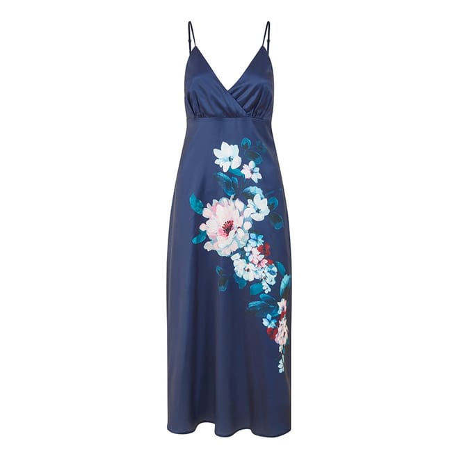 Floral V-Neck Midi Slip Dress