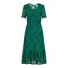 V-Neck Midi Skater Lace Dress