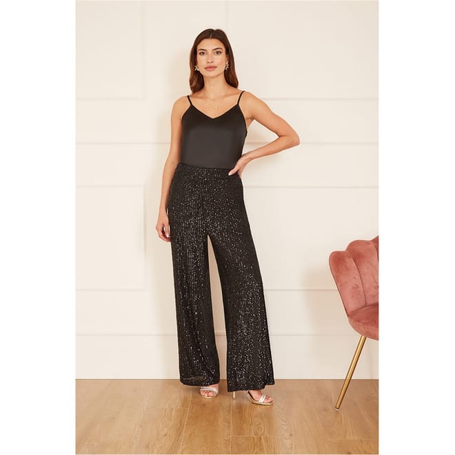 Black Sequin Trousers