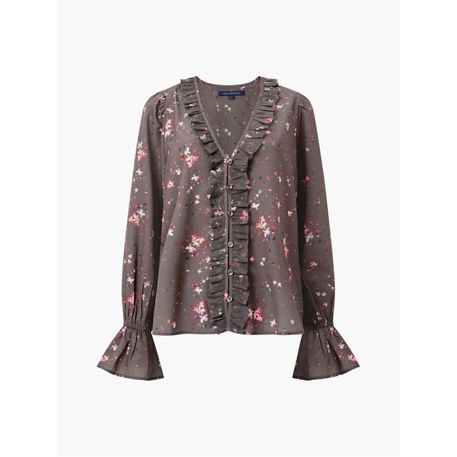 V-Neck Long Sleeve Blouse