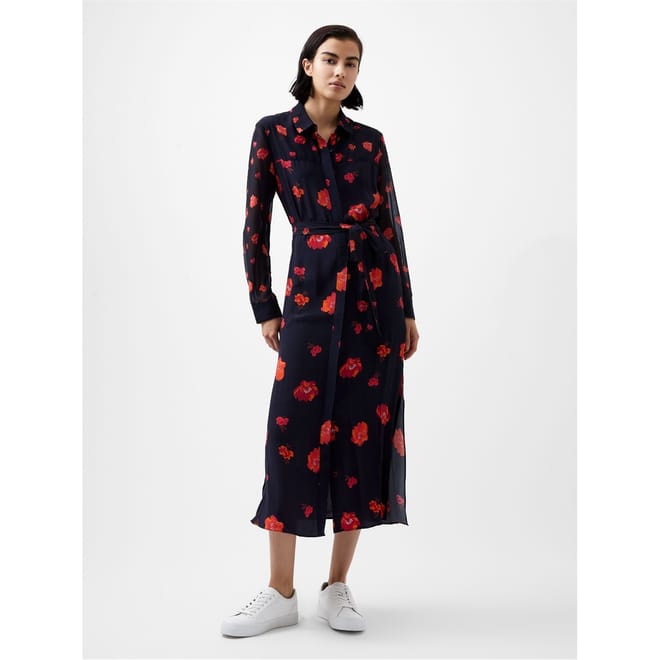 Ella Collared Neck Midi Dress