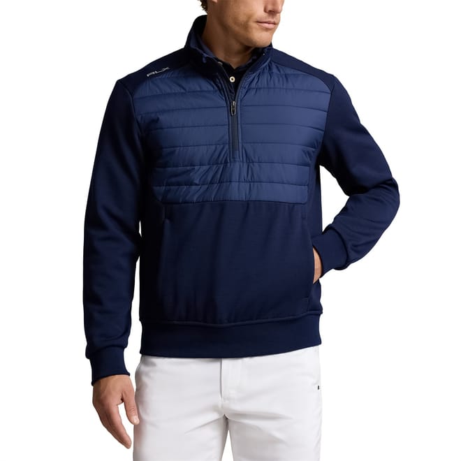 Half-Zip Padded Mock Neck Sweatshirt
