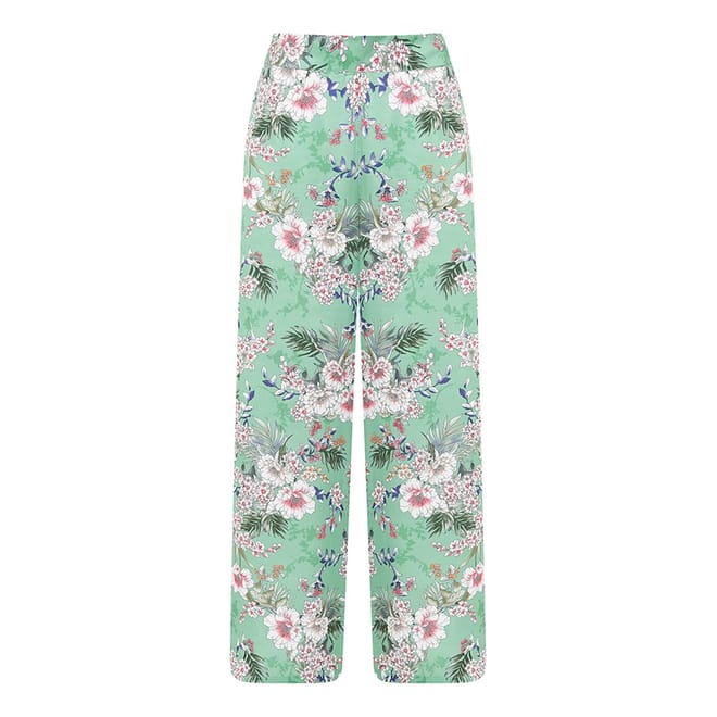Sage Tropical Print Trousers