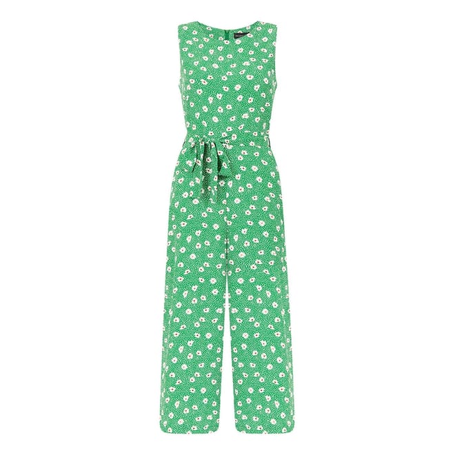 Green Floral Culotte Jumpsuit