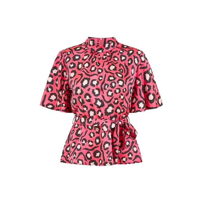 London City Animal Print High Neck Blouse