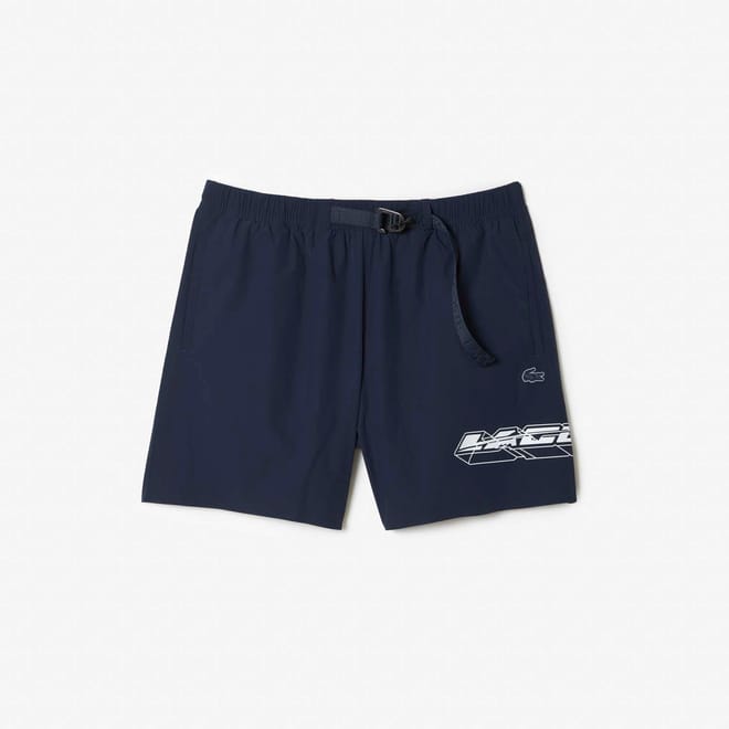 Quick Dry Logo Stripe Swim Trunks