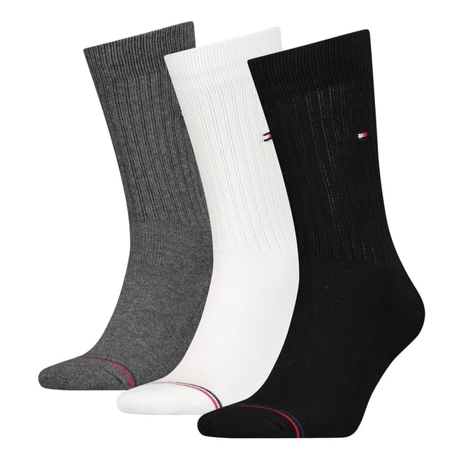Mens Hilfiger Bodywear Sports 3 Pack Crew Socks
