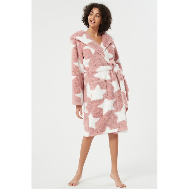 Sherpa Star Long Sleeve Dressing Gown