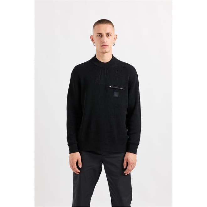 Rib Knit Mock Neck Regular Fit Sweater