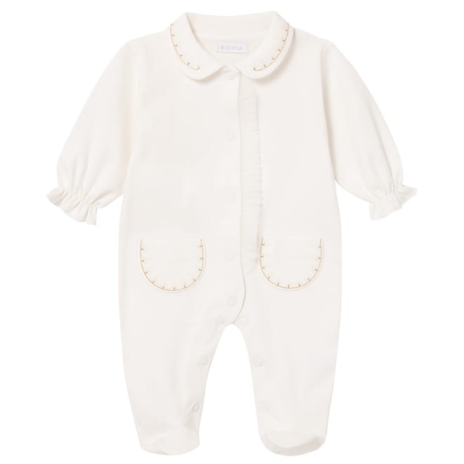 Baby Collared Neck Long Sleeve Onesie
