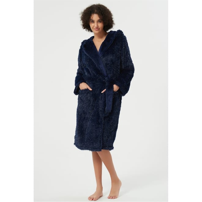 Sparkle Long Sleeve Shawl Neck Dressing Gown