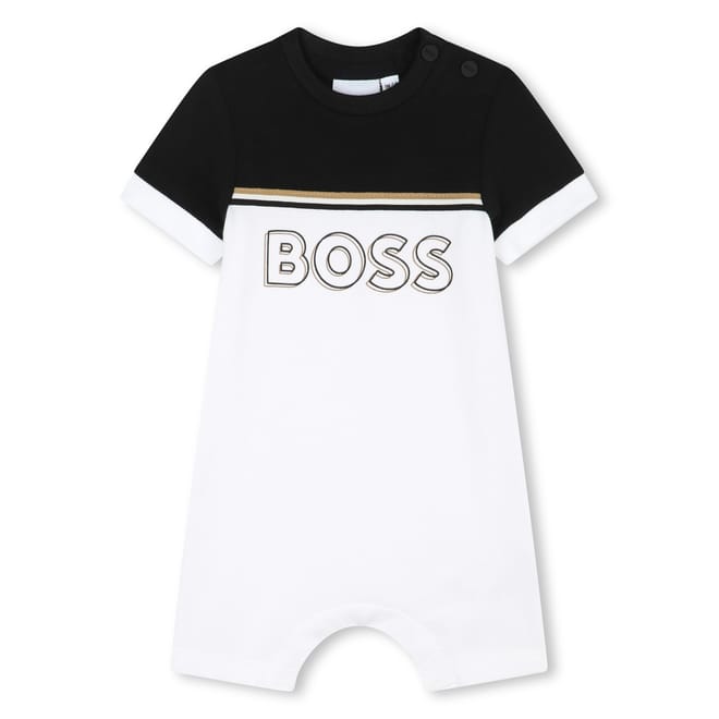 Lettering Crew Neck Short Sleeve Onesie