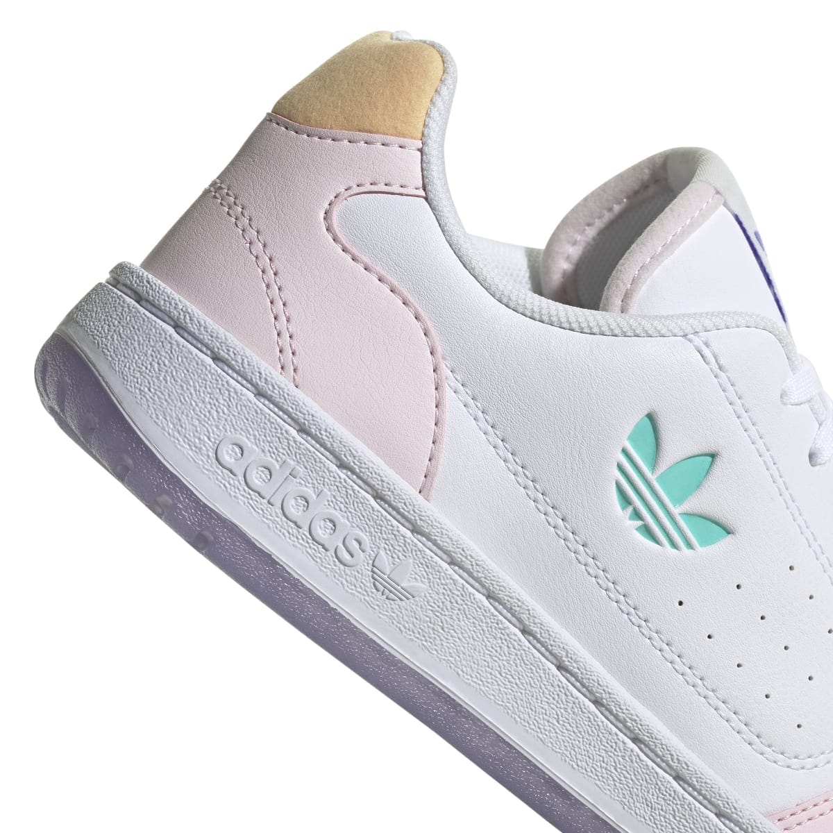 White purple adidas Originals Juniors NY 90 Trainers - Get