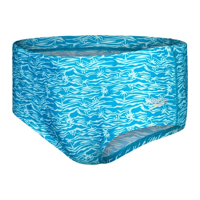 Club Allover Wave Patterned Swim Brief