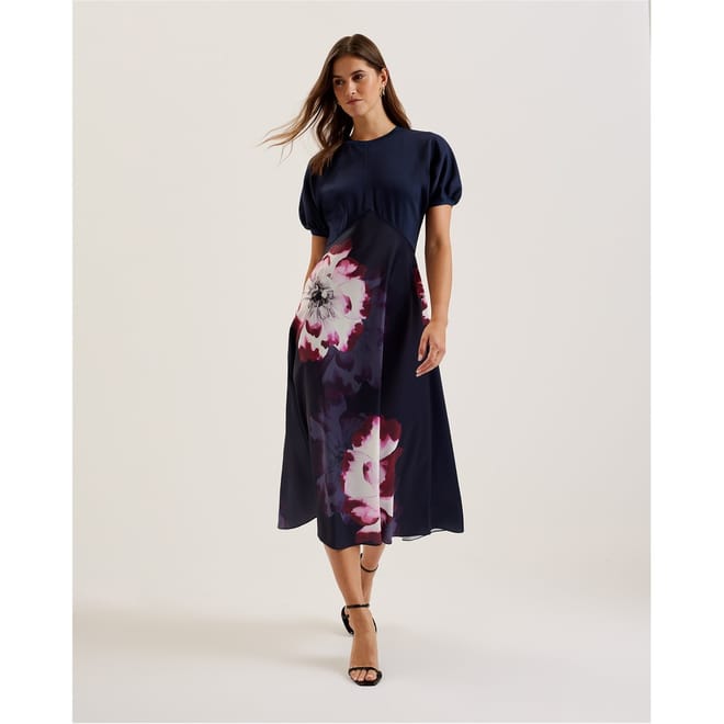 Mitzic Crew Neck Midi A-Line Dress