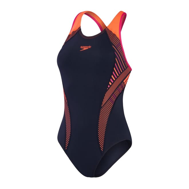 Stripe Patterned One Piece Swimsuit
