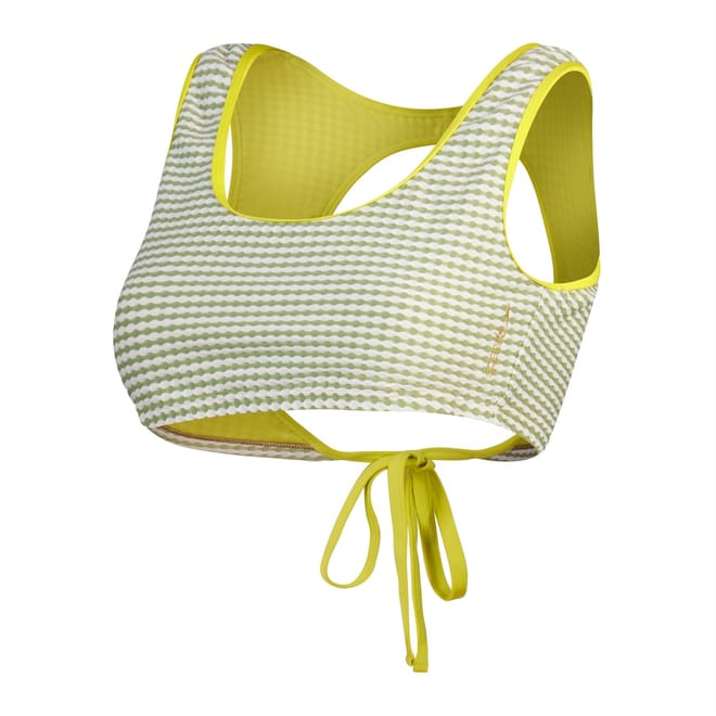 Wrap Tie Back Bikini Top Horizontal Stripe
