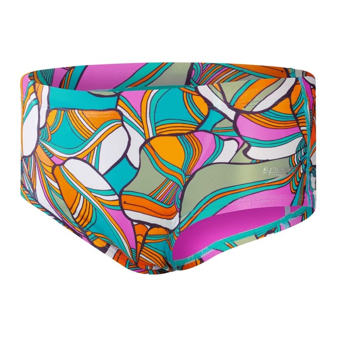 Club Allover Abstract Patterned Swim Brief