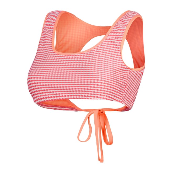 Wrap Stripe Bikini Top with Tie Closure