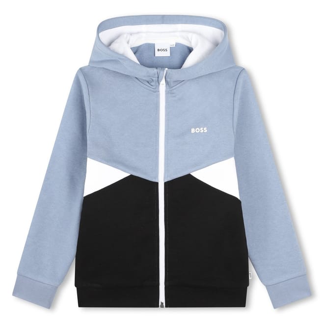 Block Hooded Sweatshirt Jacket