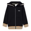 Logo Print Hooded Sweatshirt Jacket