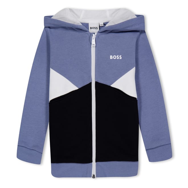 Color Block Hooded Zip Jacket
