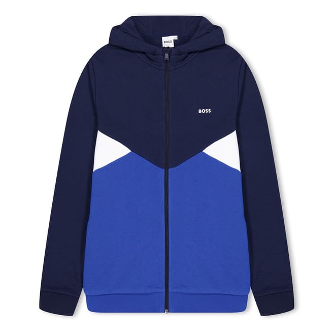 Block Hooded Sweatshirt Jacket