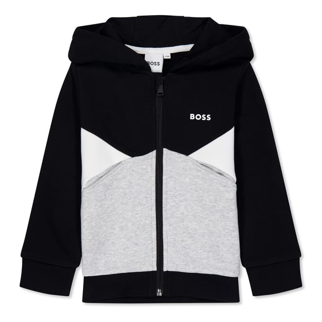 Color Block Hooded Zip Jacket