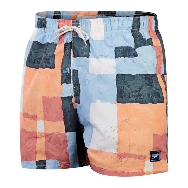 Digital Print 14 Inch Abstract Swim Short
