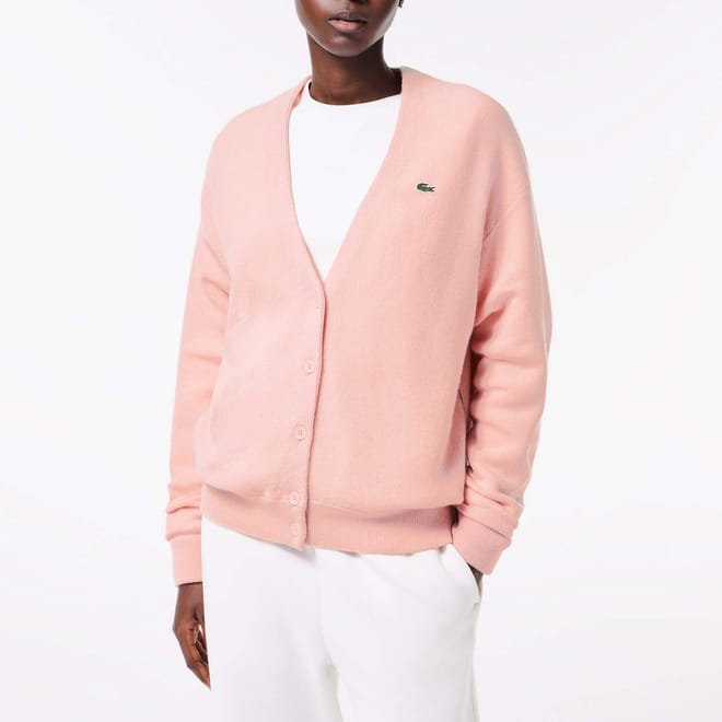 Relaxed Fit V-Neck Wool Cardigan