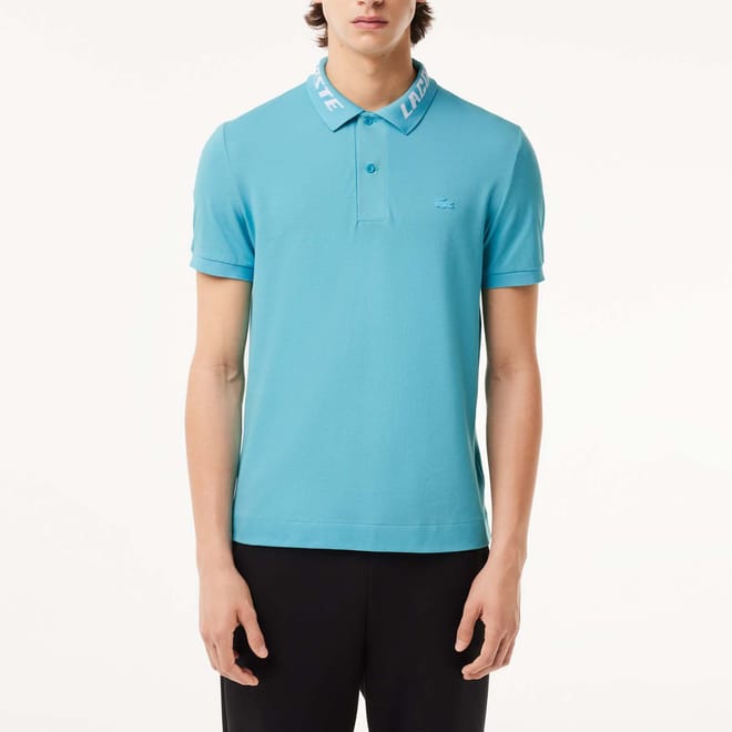 Branded Slim Fit Stretch Piqué Polo Shirt