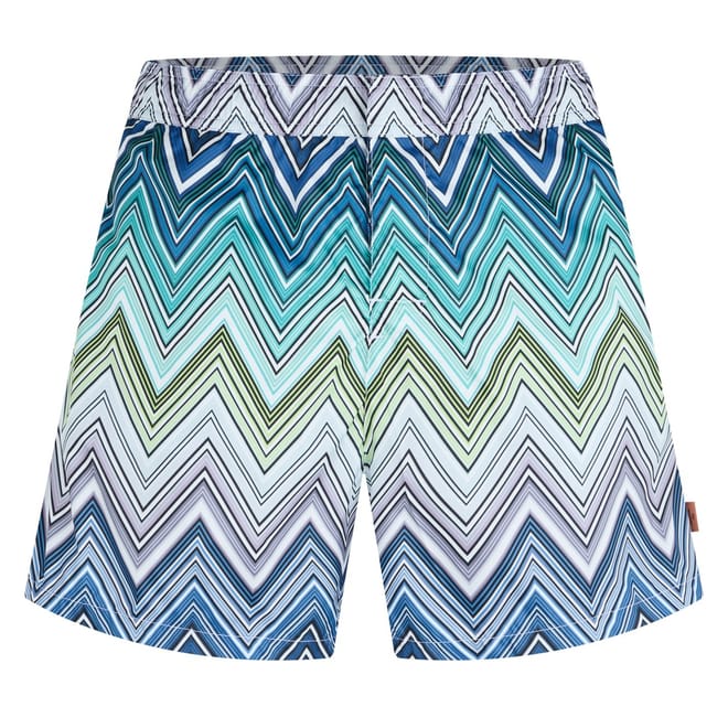Mens Swimming Trunks With Large Zigzag Print