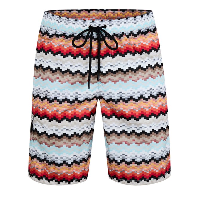 Regular Fit Geometric Patterned Swim Trunk