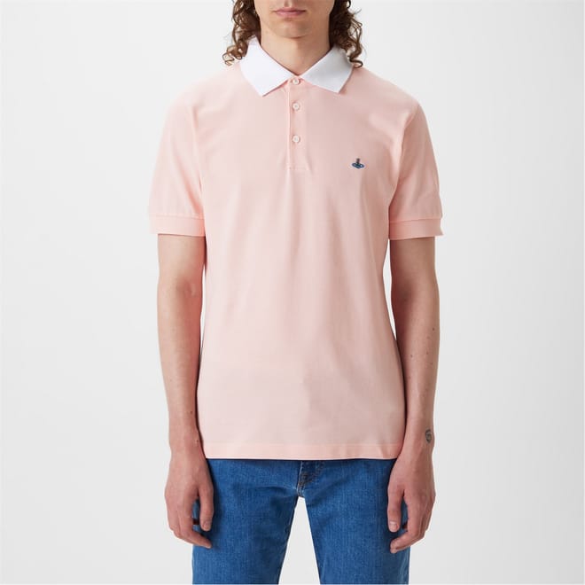 Contrasting Collar Polo Shirt