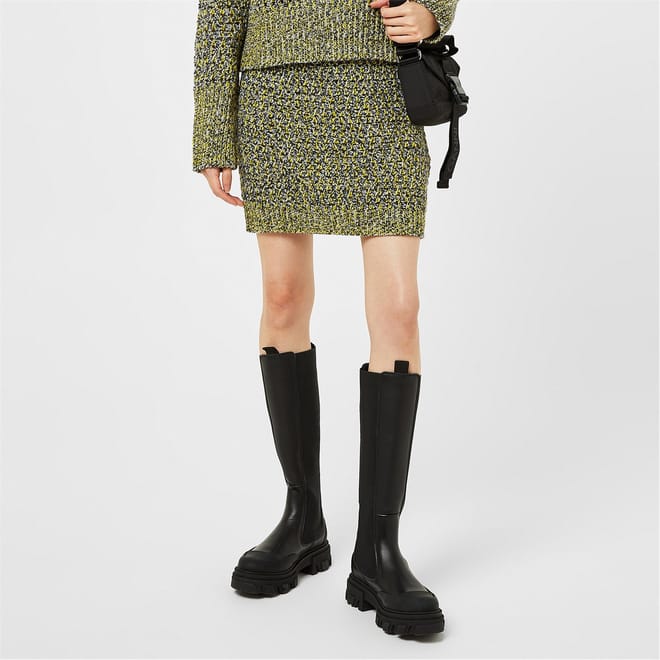 Norma Mini Knitted Heathered Skirt