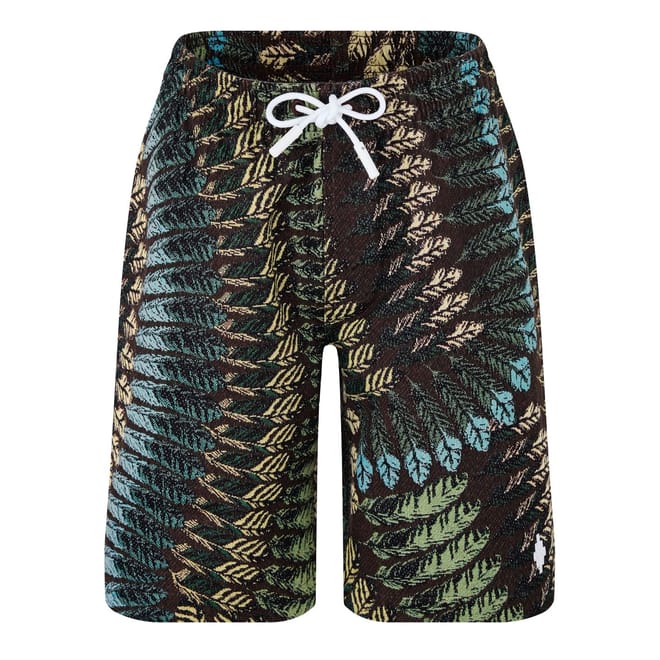 Leaf Print Sweat Shorts