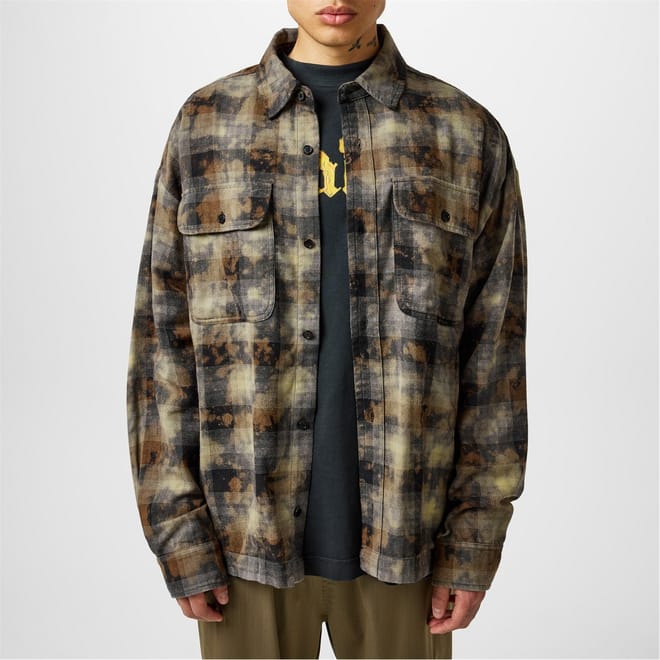Palm Logo Check Overshirt Jacket