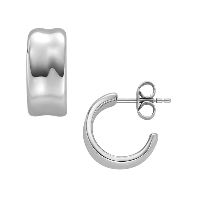 Anja Pebble Silver Stainless Steel Hoop Earrings Skj1849040